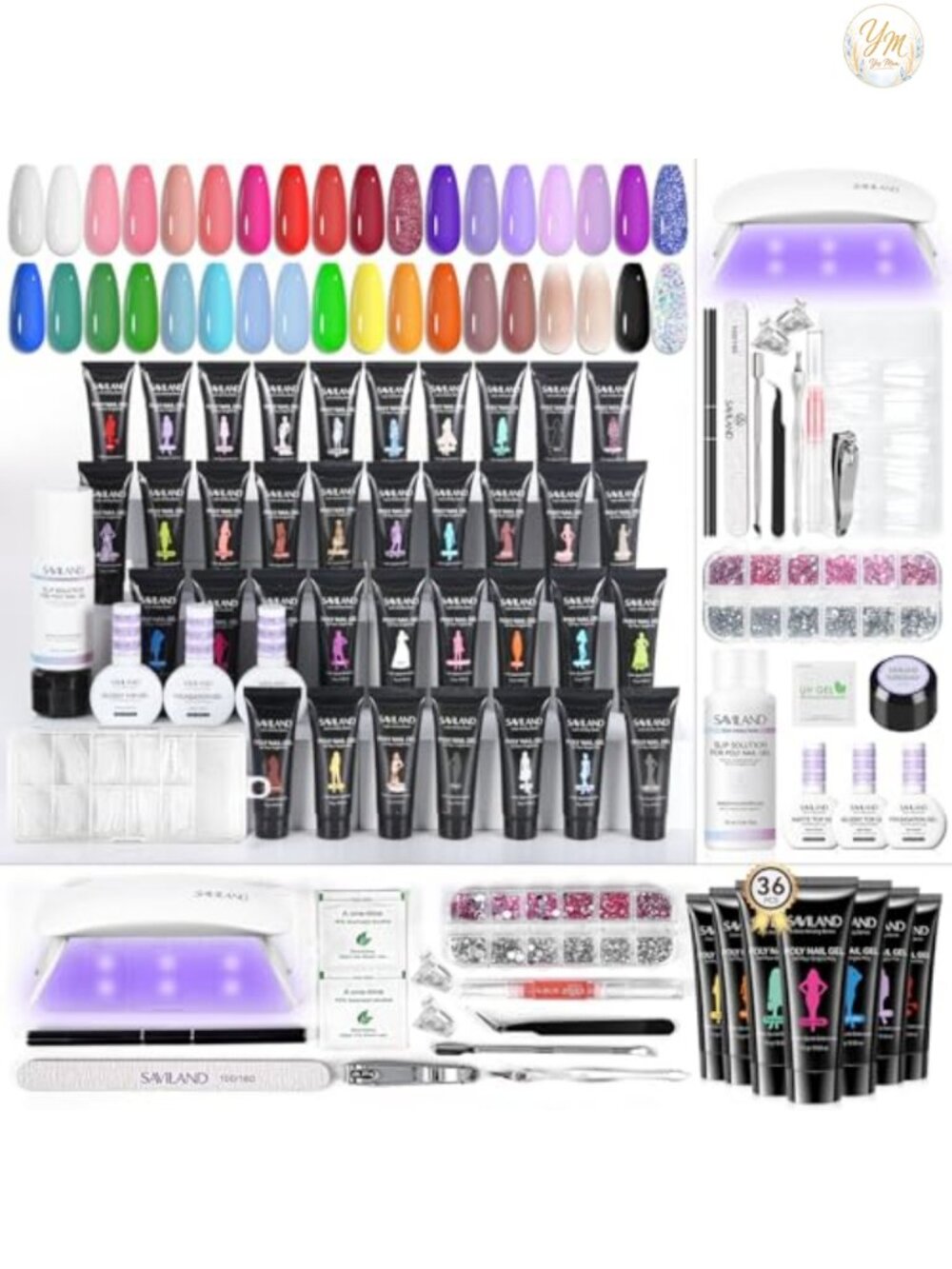 Poly Gel Nail Extension Kit 36 Colors with Lamp and Tools